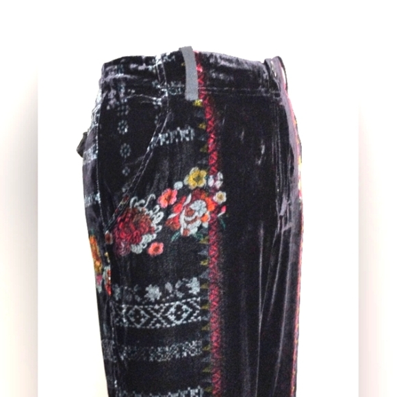 RAYON SILK BLEND VELVET JOHNNY WAS TROUSERS - Picture 1 of 13